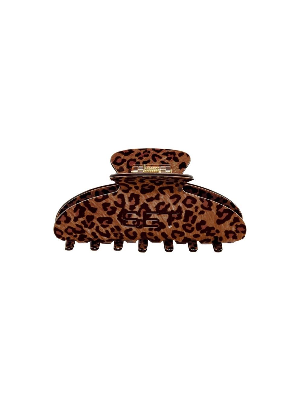 SET Active Leopard Print Hair Claw Clip - Brown
